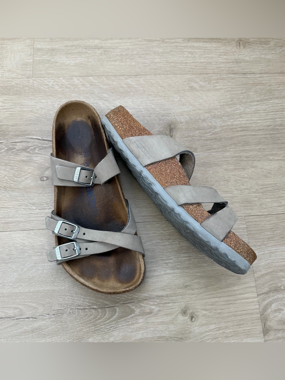 Birkenstock Franca Soft Footbed Slide Sandal in Dove Gray